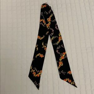 Miu Miu stylish silk twilly scarf, in Black and Light Lavender colour